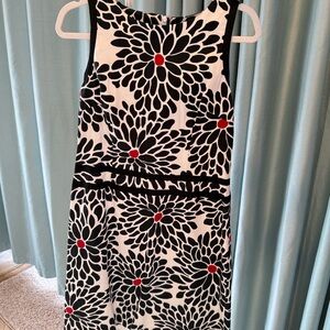 Talbots Black and White Floral Midi Dress